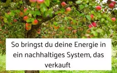 So bringst du deine Energie in ein nachhaltiges System, das verkauft
